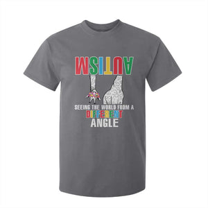 Giraffe Autism Seeing World Different Angle T Shirt For Kid TS09 Charcoal Printyourwear