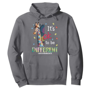 Autism Awareness Hoodie It's Ok To Be Different Puzzle Giraffe TS09 Charcoal Printyourwear