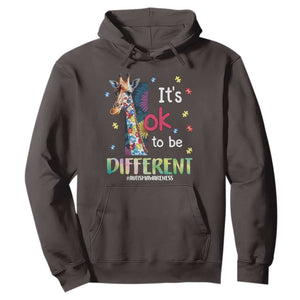 Autism Awareness Hoodie It's Ok To Be Different Puzzle Giraffe TS09 Dark Chocolate Printyourwear