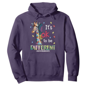 Autism Awareness Hoodie It's Ok To Be Different Puzzle Giraffe TS09 Purple Printyourwear