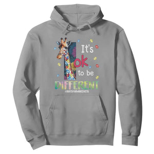 Autism Awareness Hoodie It's Ok To Be Different Puzzle Giraffe TS09 Sport Gray Printyourwear