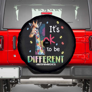 Autism Awareness Spare Tire Cover It's Ok To Be Different Puzzle Giraffe TS09 Black Print Your Wear