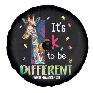 Autism Awareness Spare Tire Cover It's Ok To Be Different Puzzle Giraffe TS09 Print Your Wear