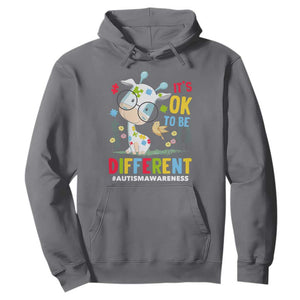 Autism Awareness Hoodie It's Ok To Be Different Cute Puzzle Giraffe TS09 Charcoal Printyourwear