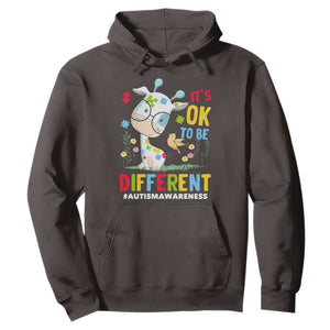 Autism Awareness Hoodie It's Ok To Be Different Cute Puzzle Giraffe TS09 Dark Chocolate Printyourwear