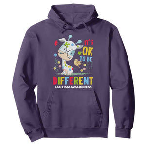 Autism Awareness Hoodie It's Ok To Be Different Cute Puzzle Giraffe TS09 Purple Printyourwear
