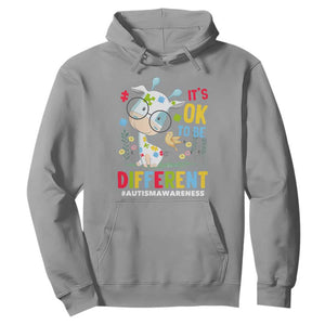 Autism Awareness Hoodie It's Ok To Be Different Cute Puzzle Giraffe TS09 Sport Gray Printyourwear