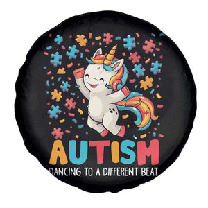 Autism Awareness Spare Tire Cover Puzzle Unicorn Dancing To A Different Beat TS09 Print Your Wear