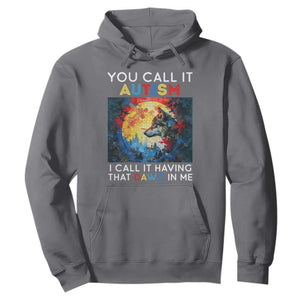 Autism Awareness Hoodie You Call It Autism I Call It Having That Dawg In Me Wolf Puzzle Moon TS09 Charcoal Printyourwear