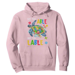 Autism Awareness Hoodie See The Able Not The Label Puzzle Sea Turtle TS09 Light Pink Printyourwear