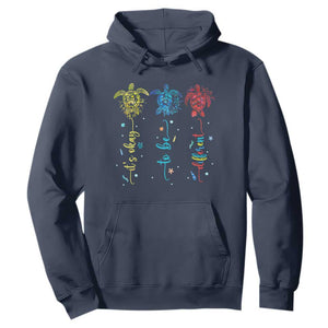 Autism Awareness Hoodie It's Ok To Be Different Sea Turtle TS09 Navy Printyourwear