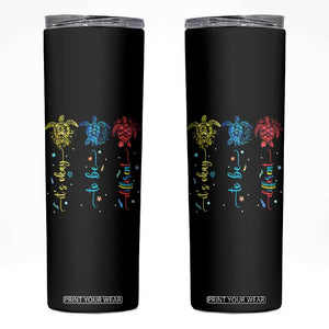 Autism Awareness Skinny Tumbler It's Ok To Be Different Sea Turtle TS09 Black Print Your Wear