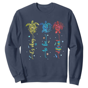 Autism Awareness Sweatshirt It's Ok To Be Different Sea Turtle TS09 Navy Printyourwear
