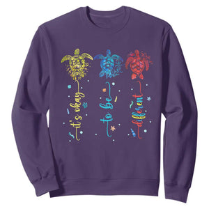 Autism Awareness Sweatshirt It's Ok To Be Different Sea Turtle TS09 Purple Printyourwear