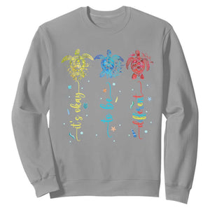 Autism Awareness Sweatshirt It's Ok To Be Different Sea Turtle TS09 Sport Gray Printyourwear