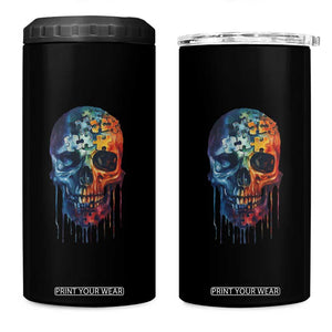 Autism Awareness Cool Puzzle Skull 4 in 1 Can Cooler Tumbler TS09 One Size: 16 oz Black Print Your Wear