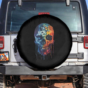 Autism Awareness Cool Puzzle Skull Spare Tire Cover TS09 No hole Black Print Your Wear