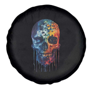 Autism Awareness Cool Puzzle Skull Spare Tire Cover TS09 Print Your Wear