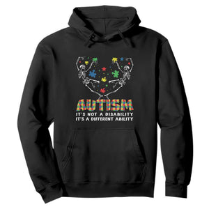 Autism Awareness Hoodie Skeleton It's Not A Disability It's A Different Ability TS09 Black Printyourwear
