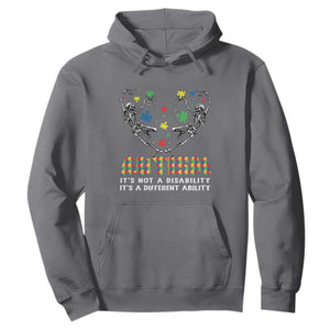 Autism Awareness Hoodie Skeleton It's Not A Disability It's A Different Ability TS09 Charcoal Printyourwear