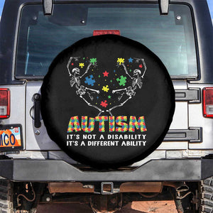Autism Awareness Spare Tire Cover Skeleton It's Not A Disability It's A Different Ability TS09 No hole Black Print Your Wear