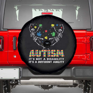 Autism Awareness Spare Tire Cover Skeleton It's Not A Disability It's A Different Ability TS09 Black Print Your Wear
