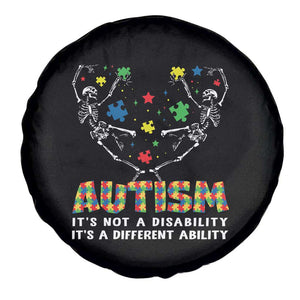 Autism Awareness Spare Tire Cover Skeleton It's Not A Disability It's A Different Ability TS09 Print Your Wear