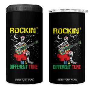 Autism Awareness 4 in 1 Can Cooler Tumbler Rockin' To A Different Tune Skeleton TS09 One Size: 16 oz Black Print Your Wear