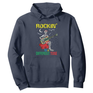 Autism Awareness Hoodie Rockin' To A Different Tune Skeleton TS09 Navy Printyourwear