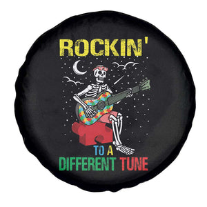 Autism Awareness Spare Tire Cover Rockin' To A Different Tune Skeleton TS09 Print Your Wear