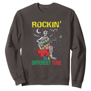 Autism Awareness Sweatshirt Rockin' To A Different Tune Skeleton TS09 Dark Chocolate Printyourwear