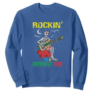 Autism Awareness Sweatshirt Rockin' To A Different Tune Skeleton TS09 Royal Blue Printyourwear