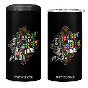 Autism Awareness 4 in 1 Can Cooler Tumbler Rockin' To A Different Tune TS09 One Size: 16 oz Black Print Your Wear