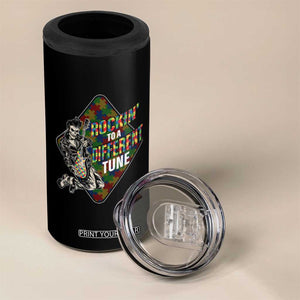 Autism Awareness 4 in 1 Can Cooler Tumbler Rockin' To A Different Tune TS09 Print Your Wear