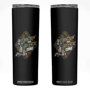 Autism Awareness Skinny Tumbler Rockin' To A Different Tune TS09 Black Print Your Wear