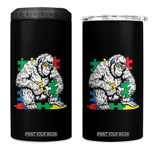 Autism Awareness Bigfoot Puzzle Autistic Warrior 4 in 1 Can Cooler Tumbler TS09 One Size: 16 oz Black Print Your Wear