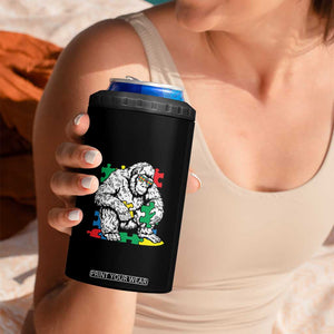Autism Awareness Bigfoot Puzzle Autistic Warrior 4 in 1 Can Cooler Tumbler TS09 Print Your Wear