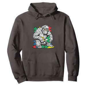 Autism Awareness Bigfoot Puzzle Autistic Warrior Hoodie TS09 Dark Chocolate Printyourwear