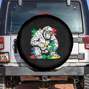 Autism Awareness Bigfoot Puzzle Autistic Warrior Spare Tire Cover TS09 No hole Black Print Your Wear