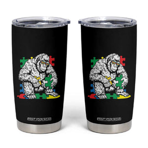 Autism Awareness Bigfoot Puzzle Autistic Warrior Tumbler Cup TS09 Black Print Your Wear