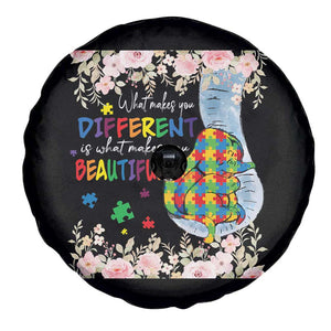 Autism Awareness Spare Tire Cover What Makes You Different Is What Makes You Beautiful Autistic Elephant Mom TS09 Print Your Wear