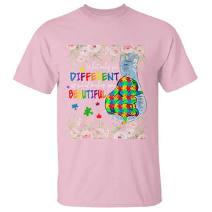 Autism Awareness T Shirt What Makes You Different Is What Makes You Beautiful Autistic Elephant Mom TS09 Light Pink Print Your Wear