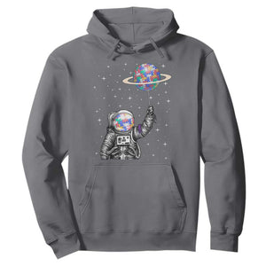 Autism Awareness Hoodie Astronaut Puzzle Balloon Autistic Outer Space TS09 Charcoal Printyourwear