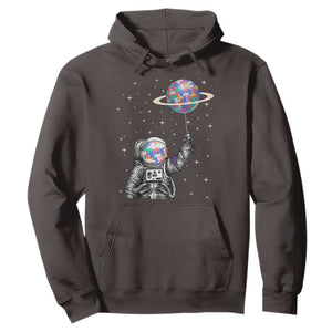 Autism Awareness Hoodie Astronaut Puzzle Balloon Autistic Outer Space TS09 Dark Chocolate Printyourwear