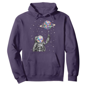 Autism Awareness Hoodie Astronaut Puzzle Balloon Autistic Outer Space TS09 Purple Printyourwear