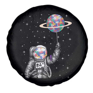 Autism Awareness Spare Tire Cover Astronaut Puzzle Balloon Autistic Outer Space TS09 Print Your Wear