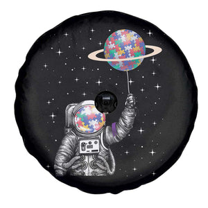 Autism Awareness Spare Tire Cover Astronaut Puzzle Balloon Autistic Outer Space TS09 Print Your Wear