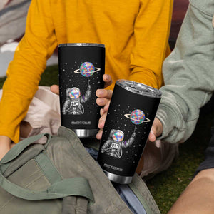 Autism Awareness Tumbler Cup Astronaut Puzzle Balloon Autistic Outer Space TS09 Print Your Wear