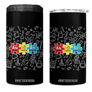 Autism Awareness Puzzle Periodic Table Autistic 4 in 1 Can Cooler Tumbler TS09 One Size: 16 oz Black Print Your Wear