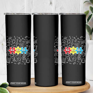 Autism Awareness Puzzle Periodic Table Autistic Skinny Tumbler TS09 Print Your Wear